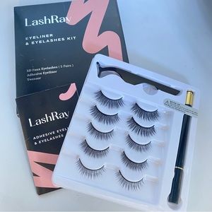 LashRay Magnetic Eyelashes with Eyeliner Kit, 5-Pairs